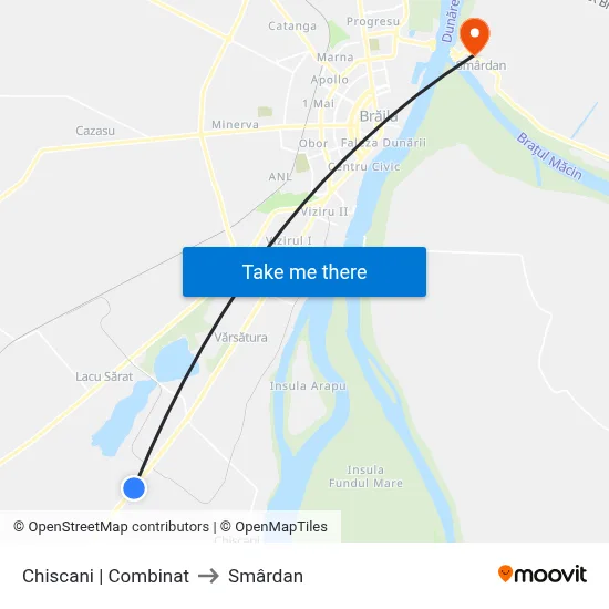 Chiscani | Combinat to Smârdan map