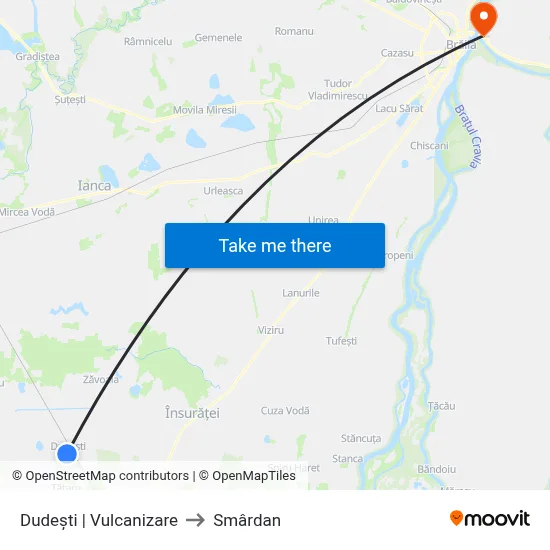 Dudești | Vulcanizare to Smârdan map