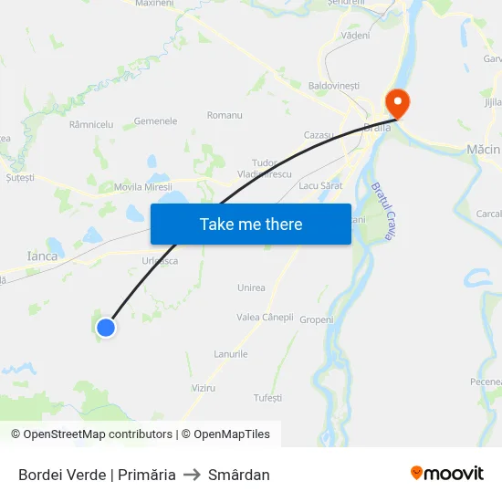 Bordei Verde | Primăria to Smârdan map