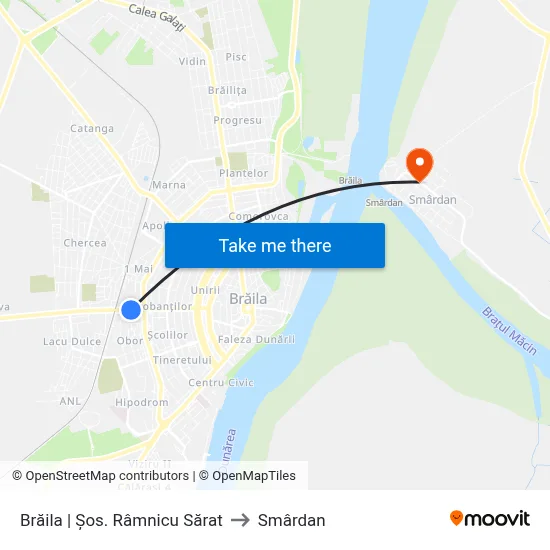 Brăila | Șos. Râmnicu Sărat to Smârdan map