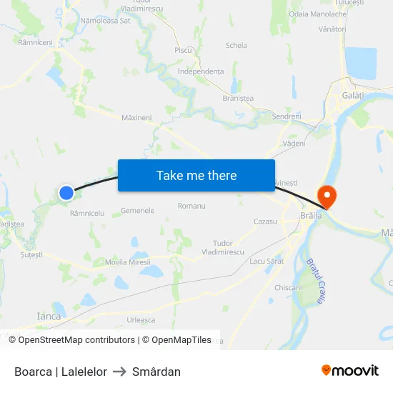 Boarca | Lalelelor to Smârdan map