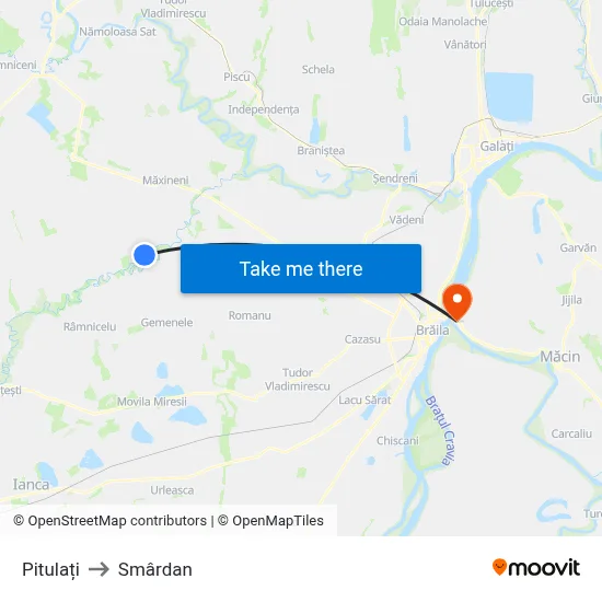 Pitulați to Smârdan map