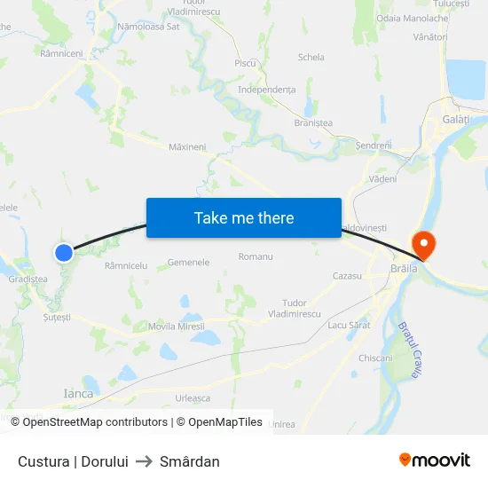 Custura | Dorului to Smârdan map