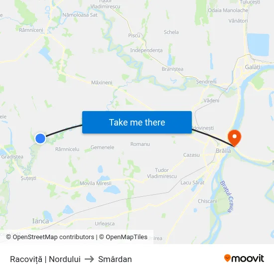 Racoviță | Nordului to Smârdan map