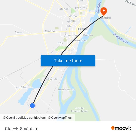 Cfa to Smârdan map