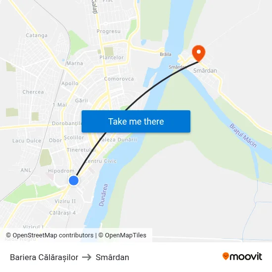 Bariera Călărașilor to Smârdan map