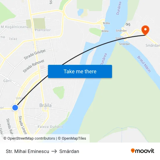 Str. Mihai Eminescu to Smârdan map