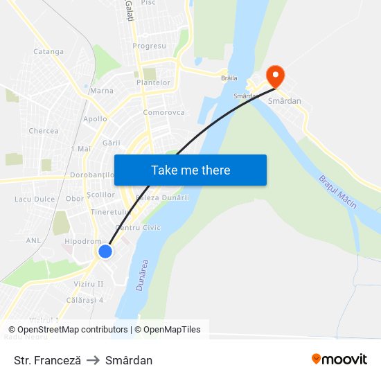 Str. Franceză to Smârdan map