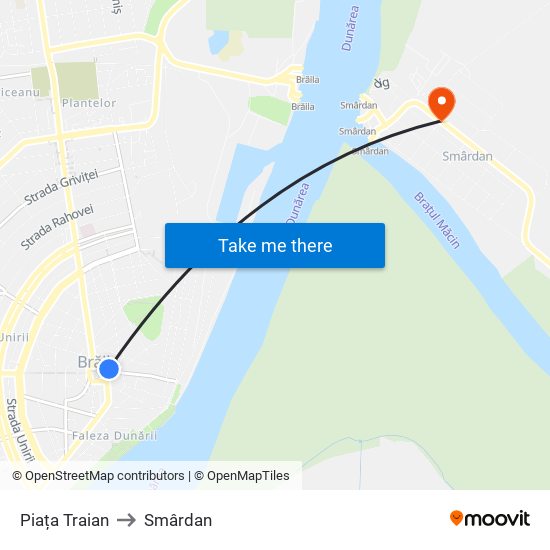 Piața Traian to Smârdan map