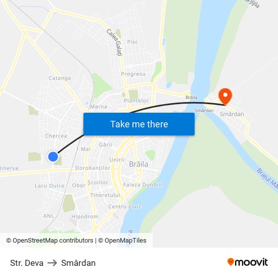 Str. Deva to Smârdan map