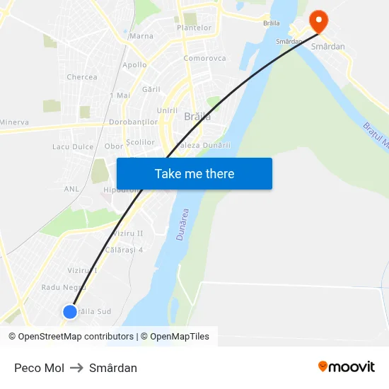 Peco Mol to Smârdan map