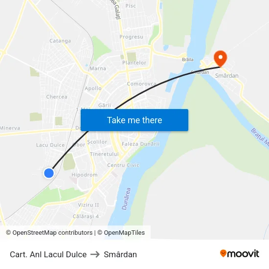 Cart. Anl Lacul Dulce to Smârdan map