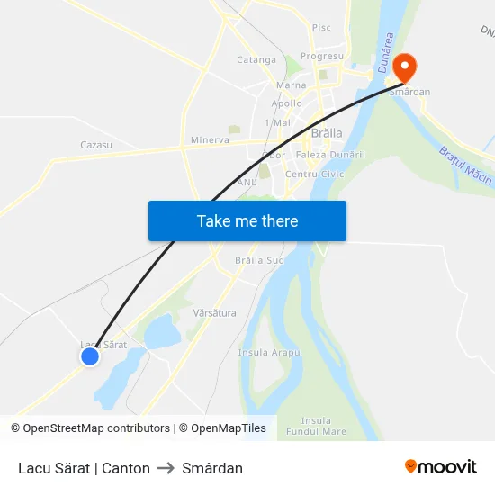 Lacu Sărat | Canton to Smârdan map