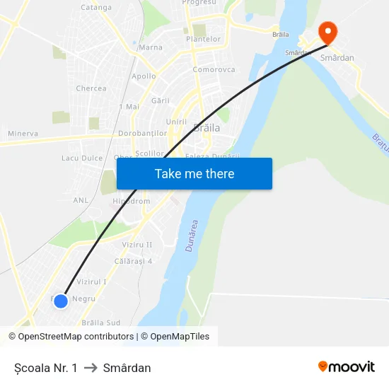 Școala Nr. 1 to Smârdan map