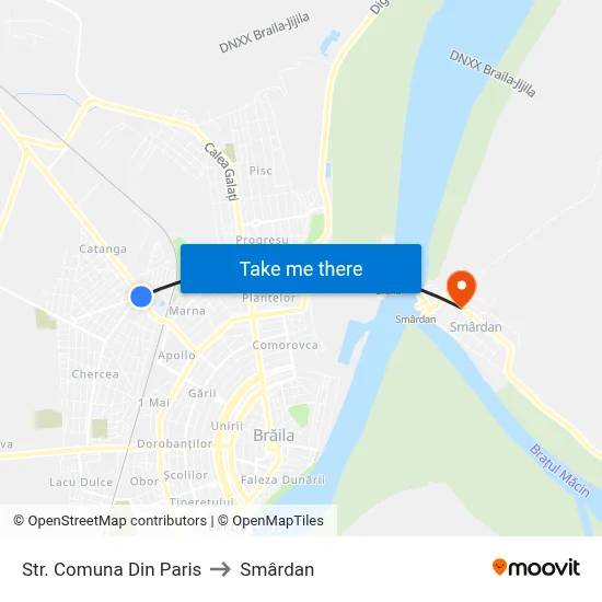 Str. Comuna Din Paris to Smârdan map