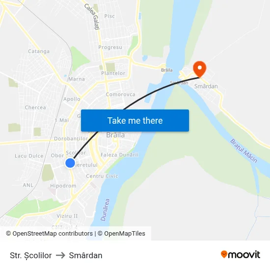 Str. Școlilor to Smârdan map