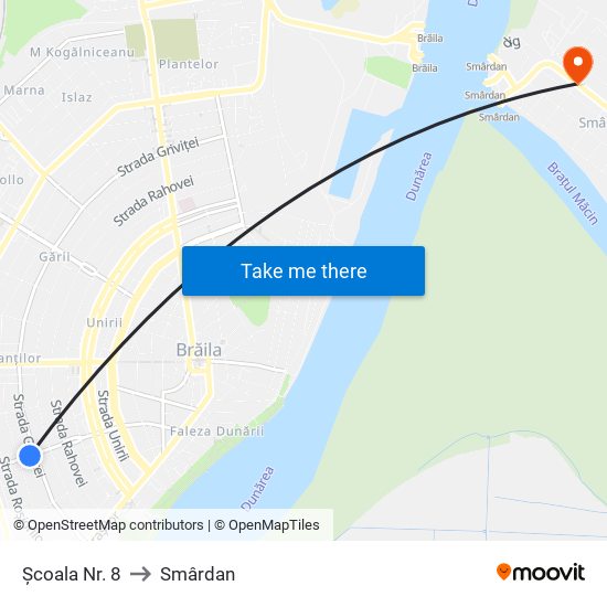Școala Nr. 8 to Smârdan map