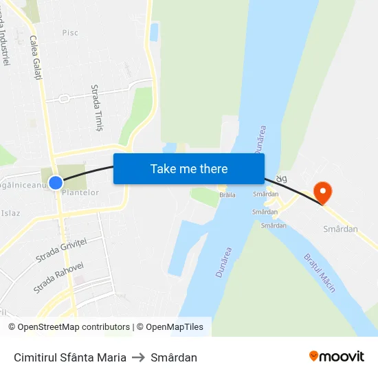 Cimitirul Sfânta Maria to Smârdan map