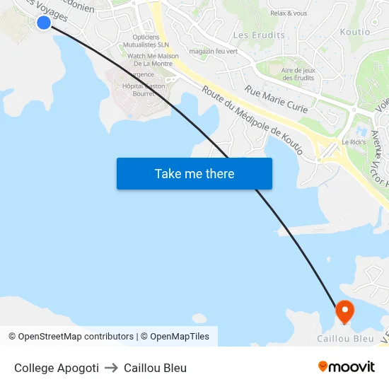 College Apogoti to Caillou Bleu map