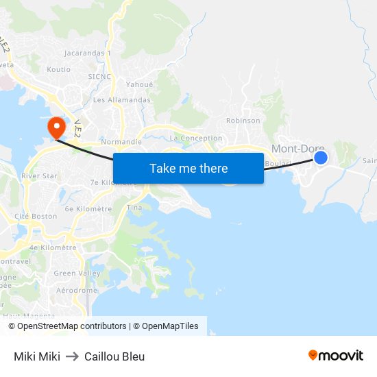 Miki Miki to Caillou Bleu map