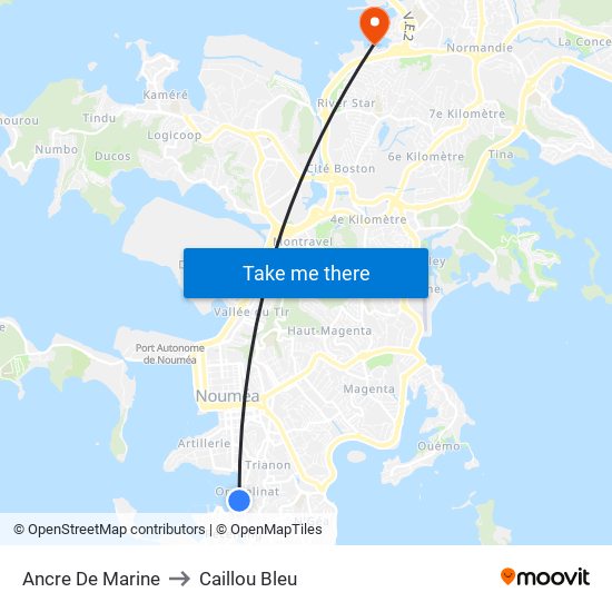 Ancre De Marine to Caillou Bleu map