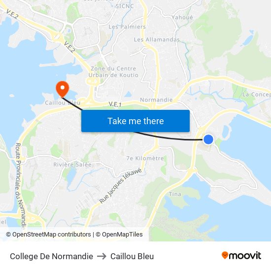 College De Normandie to Caillou Bleu map