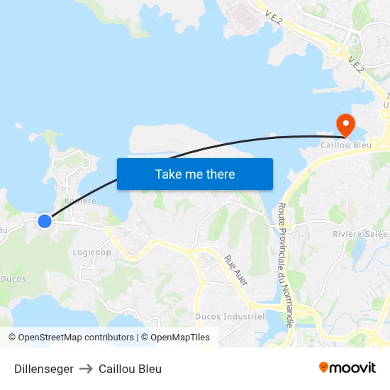 Dillenseger to Caillou Bleu map