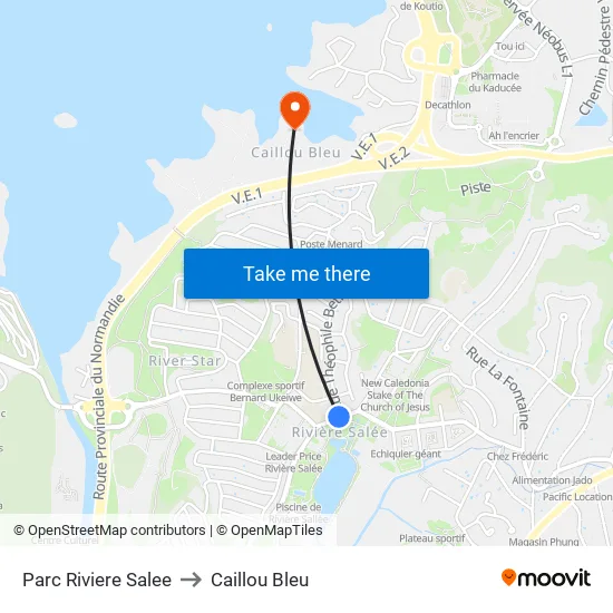 Parc Riviere Salee to Caillou Bleu map