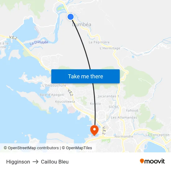Higginson to Caillou Bleu map