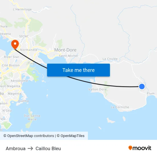 Ambroua to Caillou Bleu map