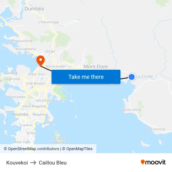 Kouvekoi to Caillou Bleu map