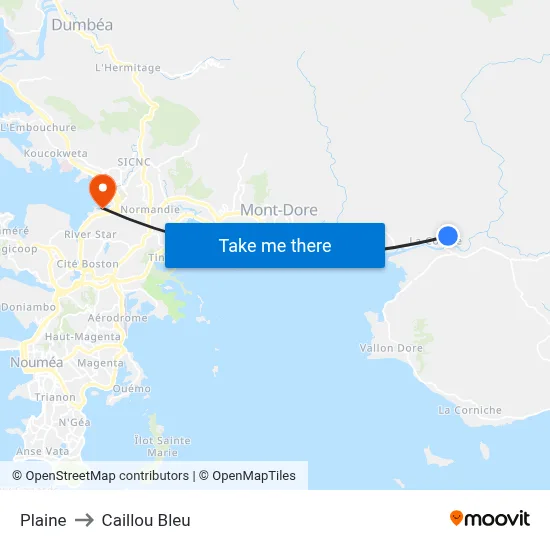 Plaine to Caillou Bleu map