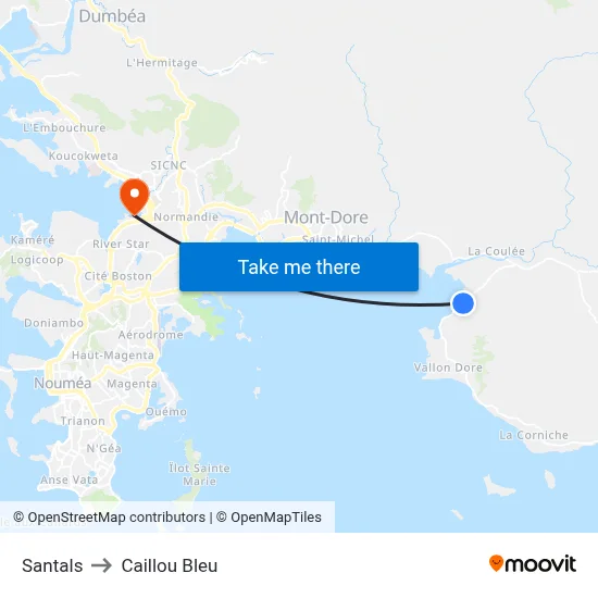 Santals to Caillou Bleu map