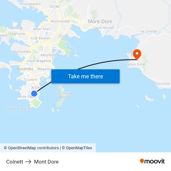 Colnett to Mont Dore map