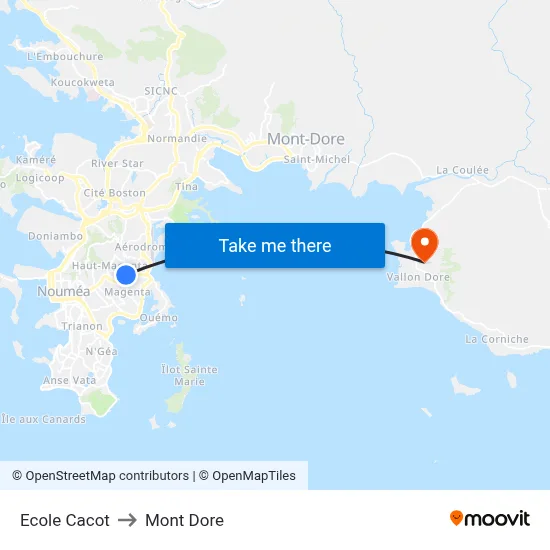 Ecole Cacot to Mont Dore map