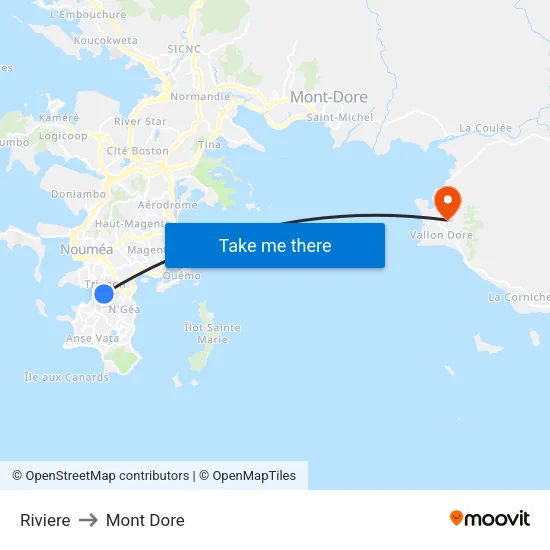 Riviere to Mont Dore map