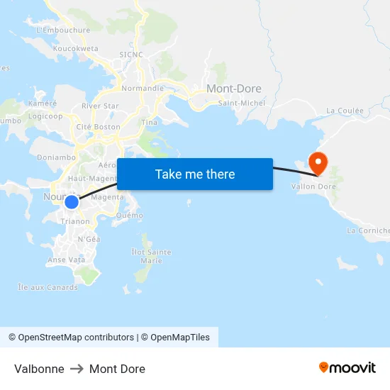 Valbonne to Mont Dore map