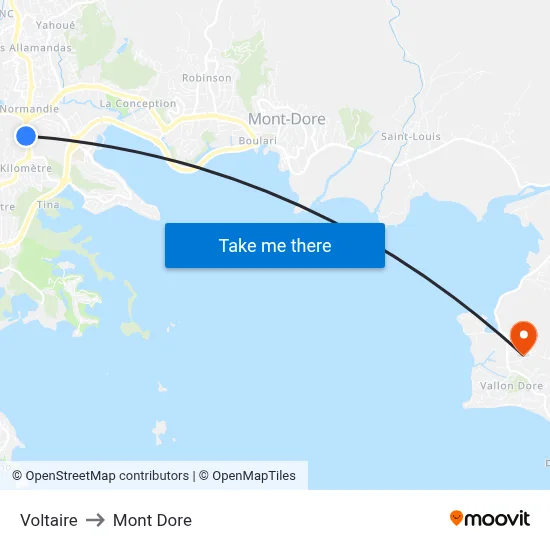 Voltaire to Mont Dore map