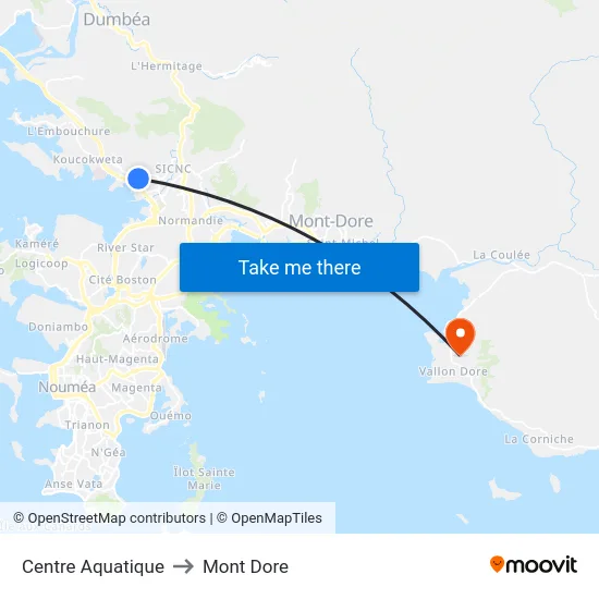 Centre Aquatique to Mont Dore map