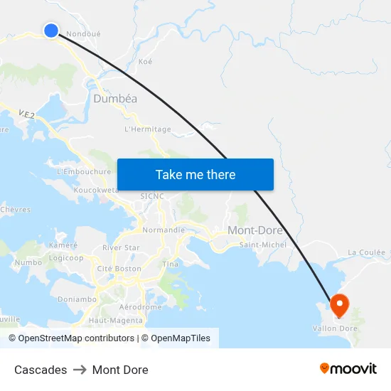 Cascades to Mont Dore map