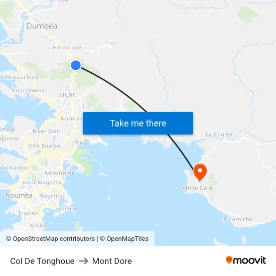 Col De Tonghoue to Mont Dore map