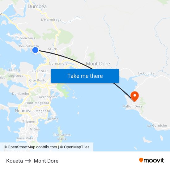 Koueta to Mont Dore map