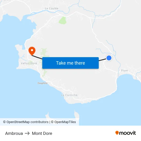 Ambroua to Mont Dore map