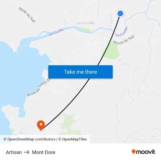 Artisan to Mont Dore map