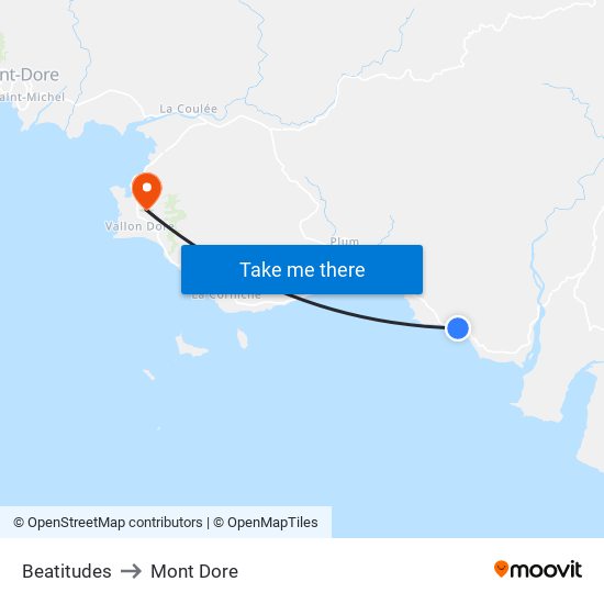 Beatitudes to Mont Dore map