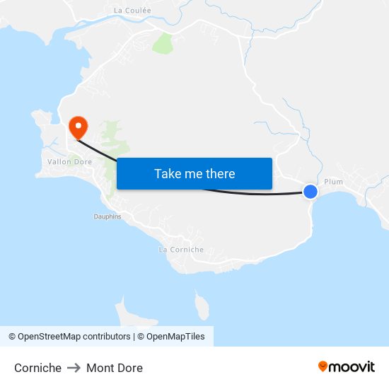 Corniche to Mont Dore map