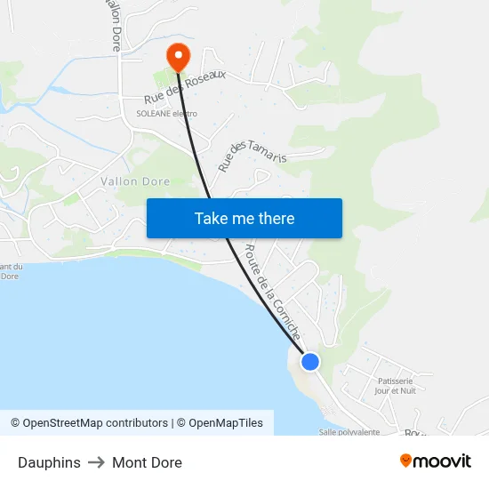 Dauphins to Mont Dore map