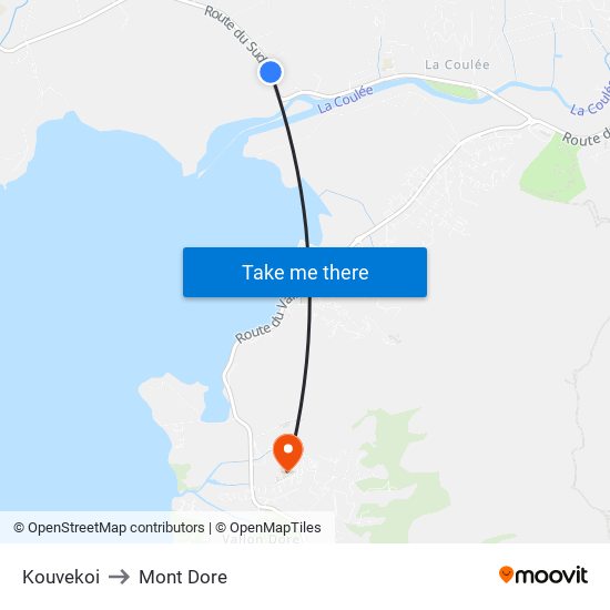 Kouvekoi to Mont Dore map