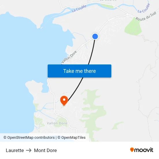 Laurette to Mont Dore map