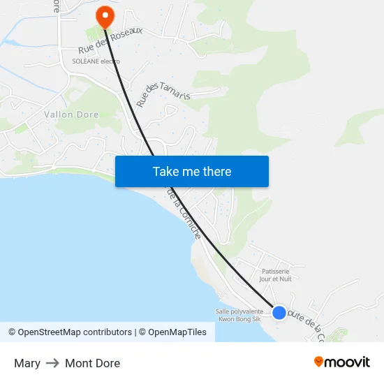 Mary to Mont Dore map
